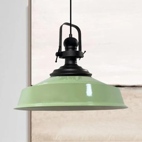 bamyum Asletl Hängelampe Industrial Minzgrün Metall Ø40 cm, Küchenlampe Minzgrün Vintage, Hängelampe Esstisch Vintage E27, Pendelleuchte Minzgrün, Wohnzimmerlampe Hängend, Pendelleuchte Esstisch