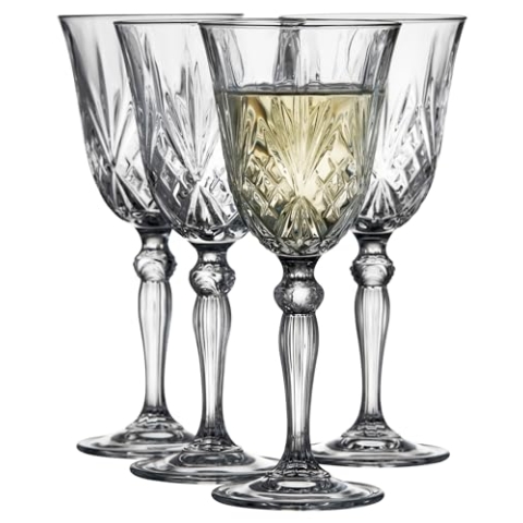 Lyngby Glas Krystal Melodia Weissweinglas, Weinglas, 21 cl, 4 Stck., Klar