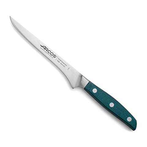 Arcos Ausbeinmesser mit Nitrum Edelstahlklinge 16 cm - Professionelles Messer zum Schneiden von Knochen und Fleisch - Ergonomischer Griff aus Polypropylen, Blau, Serie Brooklyn