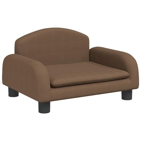 vidaXL Kindersofa, Couch für Kinder, Kindercouch mit runden Kanten, Kindersessel Minisofa Polstersofa Kindermöbel Sofa Kinderzimmer, Braun Stoff