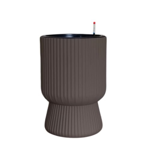 Blumentopf mit Wasserzähler - Blumentopf für den Innen- und Außenbereich – Integrierte Wasserreserve – Moderner Blumentopf – Selbstbewässernde Blumentöpfe für Haus, Garten oder Terrasse – Ø 35x25 cm