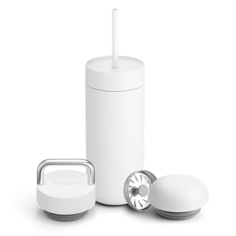 Fellow Carter Thermobecher Set 3 Verschlüsse weiß matt 473ml