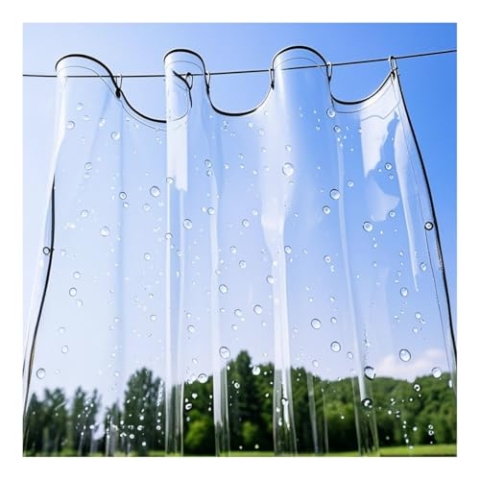 Wasserdichtes Transparent Plane mit Ösen, Klare PVC Wetterfeste Abdeckplane, Reißfeste Vorhang für Terrassen Balkon, Pflanzendecke, Regenschutz Planen, 400g/m²(2x3m)