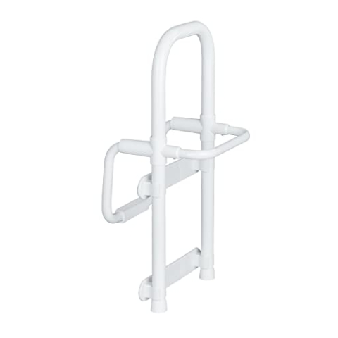 WENKO Secura Einstiegshilfe für die Badewanne, Belastbar mit bis zu 150 kg, Strapazierfähiges Aluminium/Kunststoff, 23 x 52 x 22,5-39 cm, Weiß