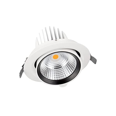LEDVANCE Schwenkbarer Einbaustrahler, aluminium | energiesparend, Ersatz für 1x70W HID, warm weiß | SPOT VARIO DN 170 35W 3000K 24DEG WT