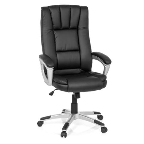 MyBuero Bürostuhl Relax CL150 Kunst-Leder Schwarz ergonomischer Chefsessel mit Armlehnen X-XL Schreibtisch-Stuhl Büro-Drehstuhl Hohe Rücken-Lehne, 725009
