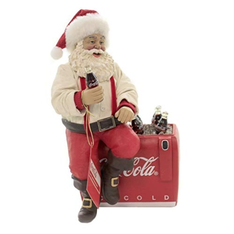 Kurt S. Adler Kurt Adler Coca-Cola Weihnachtsmann sitzend auf Kühler Tisch, Mehrfarbig