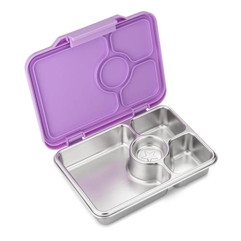 Yumbox Prêt Edelstahl-Bento-Box mit auslaufsicherem Deckel, Sandwich-freundliches Tablett (Lavande Purple)