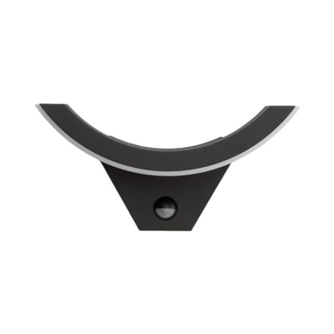 Lucande LED Wandleuchte außen Half mit Bewegungsmelder (spritzwassergeschützt (Modern) in Schwarz aus Aluminium (1 flammig,) - Wandlampe für Außenwand/Hauswand Haus Terrasse und Balkon