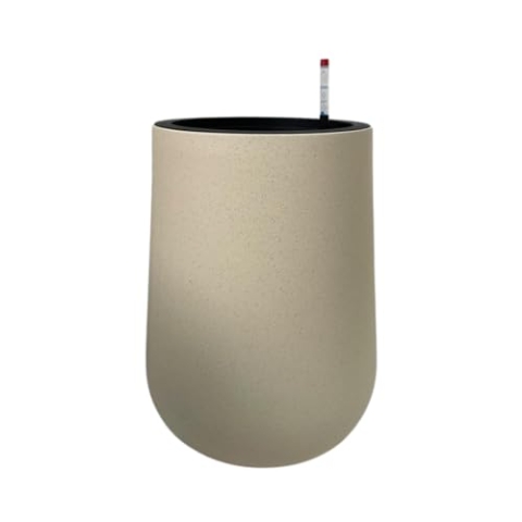 Avoid Seville Collection Beige Pflanzkübel Groß Außen - Blumentopf Groß Innen, Selbstbewässernd, Texturierter Plastik hydrokultur Topf, Hoher Runder Blumentopf Groß, 52cm Hoch, 41cm Durchmesser