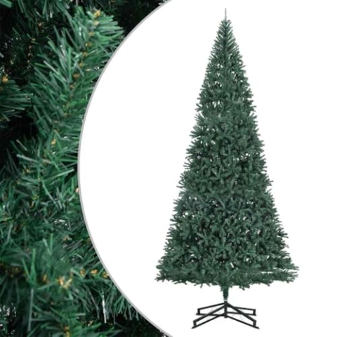 vidaXL Künstlicher Weihnachtsbaum mit Ständer Grün 500 cm PVC, naturgetreuer Weihnachtsbaum, Kunstbaum, Tannenbaum, Weihnachtsbaum, Christbaum