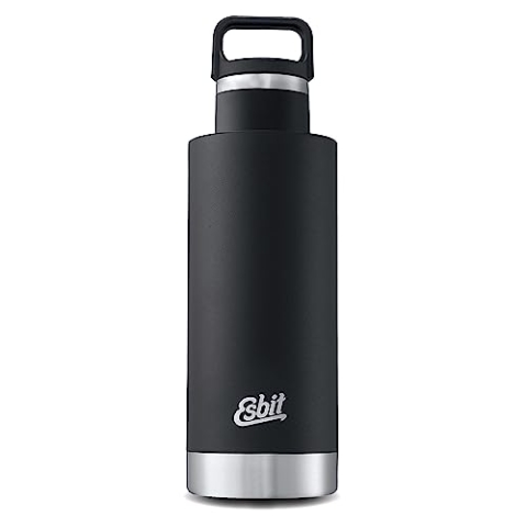 Esbit Isolierflasche Sculptor - Edelstahl Trinkflasche 750 ml in Schwarz - für warme und kalte Getränke