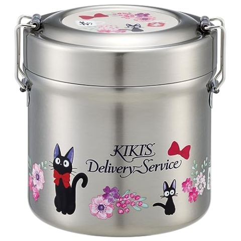 Skater STLB1AG-A Thermo-Lunchbox, Kiki's Delivery Service, Französisch, Studio Ghibli, 600.3 ml, Reisschalen-Typ, antibakteriell, Vakuum, Edelstahl