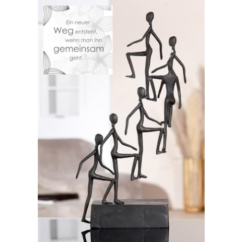 Casablanca Skulptur Get Up Together aus Eisen, braun, strukturiert, Höhe 38,5cm, Breite 20cm, Tiefe 8cm, Motiv: Gruppe - Deko, Kunst, Figur, Metall