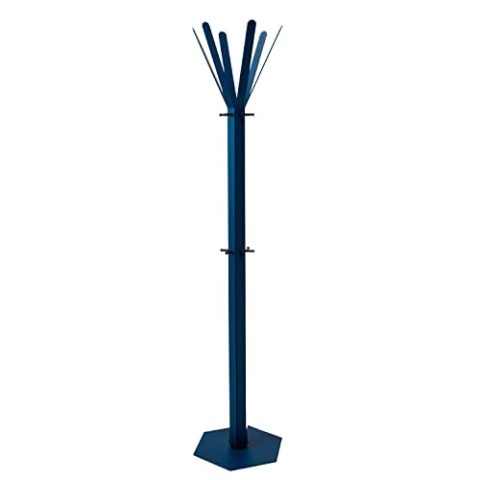 Gorillz Molto Garderobenständer stehend blau (175 x 35 x 40 cm) I eleganter Kleiderständer aus robustem Stahl mit 18 Garderobenhaken I Platzsparende Garderobe in schlichtem Design