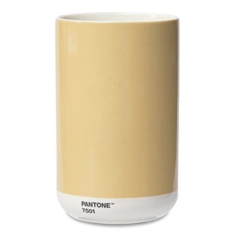 Pantone Porzellan Vase mit Geschenkbox, Jar, dekorative hochwertige Blumenvase, 1 Liter, Cream 7501 C