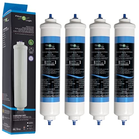 FilterLogic FFL-191X | 4x externer Wasserfilter kompatibel mit Samsung, LG Kühlschränken, ersetzen DA29-10105J, HAFEX/EXP, HAFEX, 5231JA2010B, FSS-002, ADQ73693903, ADQ736939 Filterpatronen Filter