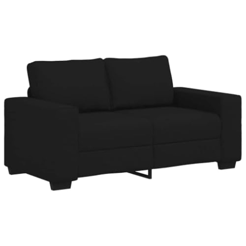 vidaXL 2-Sitzer-Sofa Schwarz 120 cm Stoff, Sofa, Sofa 2-Sitzer, Stoffsofa, Couch, Zweisitzer-Sofa, 2-Sitzer-Sofa Stoff, Zweisitzer-Sofa Stoff