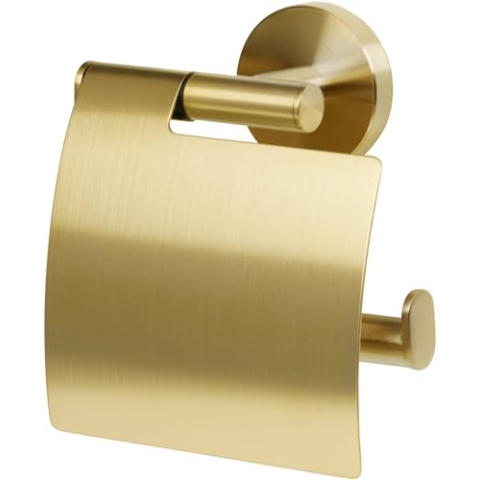 Saqu Toilettenpapierhalter mit Klappe 12,8x5,6x14,2cm Gebürstetes Messing
