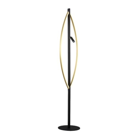 Lucande LED Stehlampe 'Matwei' dimmbar (Design, Modern) in Schwarz aus Aluminium u.a. für Wohnzimmer & Esszimmer (2 flammig,) - Design Stehleuchte, Floor Lamp, Standleuchte, Wohnzimmerlampe