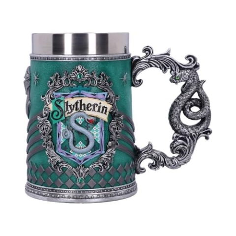 Nemesis Now House Collectable Tankard Harry Potter Slytherin Hogwarts-Haus Sammelkrug, Harz, Grün Silber, 1.25 picometer