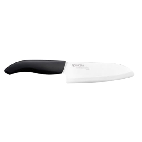 Kyocera GEN Keramik Mini Santoku Messer | Klinge 14 cm | ergonomisch geformter Griff | extrem scharfes Küchenmesser | Kochmesser Profi Messer | Messer klein scharf, Schwarz