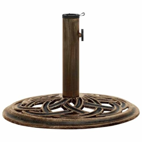 vidaXL Sonnenschirmständer Schirmständer Sonnenschirmfuß Schirmhalter Sonnenschirmhalter Sonnenschirm Ständer Bronzen 44x44x31cm Gusseisen