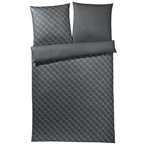 Joop! 4059 Cornflower Gradiant Mako-Satin-Bettwäsche 155x220 + 1x 80x80 Graphit-9