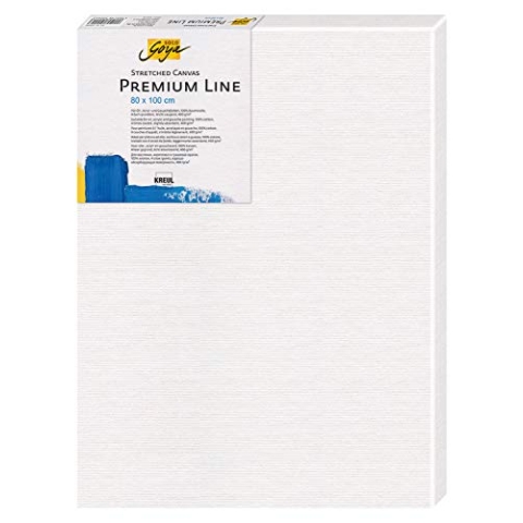 KREUL 5080100 - Solo Goya Stretched Canvas Premium Line, Keilrahmen 80 x 100 cm in Premiumqualität, Leinwand aus Baumwolle 4 fach grundiert, ideal für Öl-, Acryl- und Gouachefarben