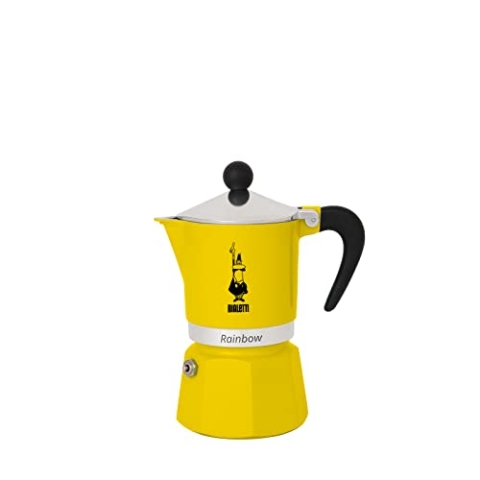 Bialetti 4983 Rainbow Caffettiera Colorata, Alluminio, Giallo, 6 Tassen, Gelb