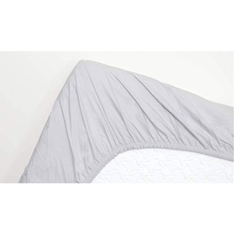 Snoozing - Perkal-Baumwolle - Spannbettlaken - für Boxspringbetten-Matratzen - Extra hoher Steg - 100x220 cm - Grau