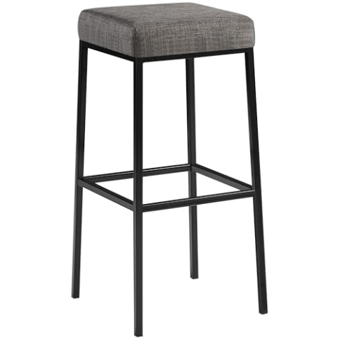 CLP Barhocker Montreal I Gepolsterter Barstuhl mit Stoffbezug I Tresenhocker mit Metallgestell, Farbe:grau, Gestell Farbe:schwarz