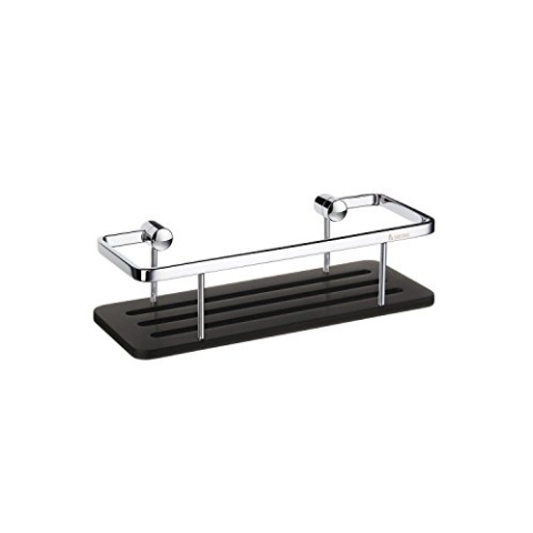 Smedbo DK3003 Sideline Seifenkorb mit Oberfläche Solide Messing/Kupfer/Zink silber/schwarz 25 x 9,5 x 6 cm