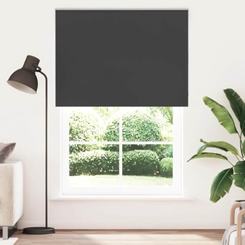 vidaXL Verdunkelungsrollo Schwarz 150x230 cm Stoffbreite 146,6 cm, Rollo, Klemmfix, Thermorollo, Verdunklungsrollo, Klemmrollo, Fensterrollo