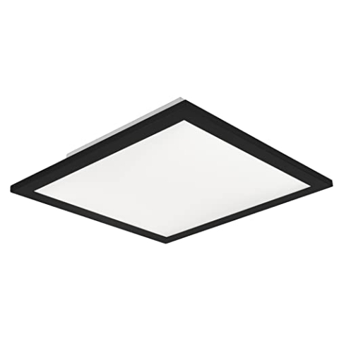 Reality Leuchten LED Deckenleuchte Gamma R62863032, Metall Schwarz matt, inklusiv 13.5 Watt LED, inklusiv Fernbedienung