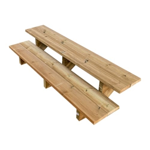 Außentreppe Holz, 2 bis 7 Stufen, fertiges Set, Gartentreppe aus Holz, für Garten, Balkon und Terrasse (2 Stufen ohne Setzstufen, 160cm)