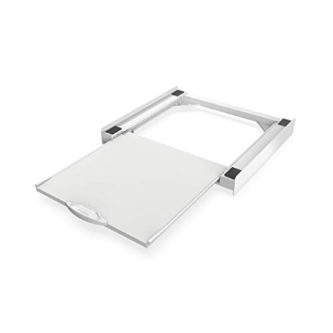 Meliconi Universal-Set für Waschmaschinen und Trockner mit ausziehbarer Ablage, Weiss, M
