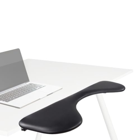 hjh OFFICE Schreibtisch Armauflage Schreibtischaufsatz RELEX RT2 Leder Unterarmstütze ergonomisch, Armlehnenstütze für Büro-Tisch, Zubehör Schwarz