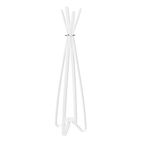 Gorillz Modi Eight Garderobenständer stehend weiß (167 x 45 x 45 cm) I eleganter Kleiderständer aus robustem Stahl mit 4 Garderobenhaken I Platzsparende Garderobe in schlichtem Design