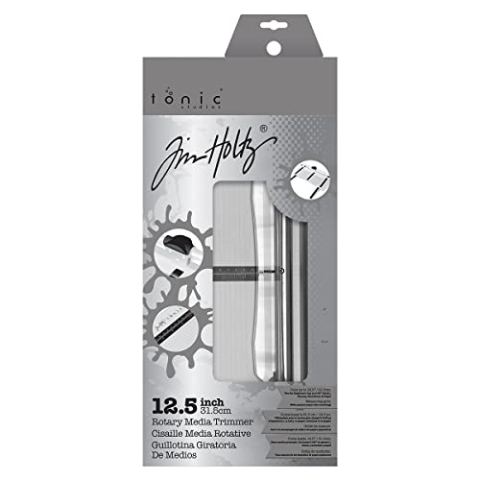 Tonic Studios 3960EUS Tim Holtz Rotary Media Trimmer Rotations-Medientrimmer, Weiss/opulenter Garten