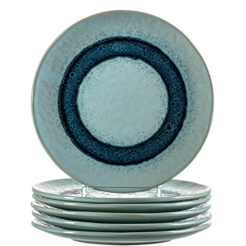 LEONARDO HOME 018544 MATERA 6er Set Teller, Keramik, blau