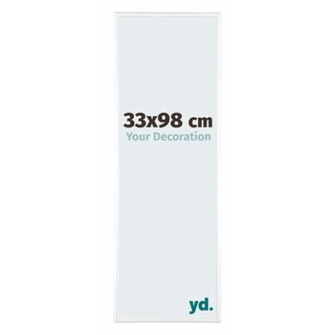 yd. Your Decoration - Bilderrahmen 33x98 cm - Weiß Hochglanz - Bilderrahmen aus Aluminium mit Acrylglas - Antireflex - 33x98 Rahmen - Kent