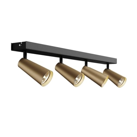 Lucande Strahler Angelina (Skandinavisch) in Schwarz aus Metall (4 flammig, GU10) - Deckenlampe Deckenleuchte Lampe Spot Schlafzimmerleuchte