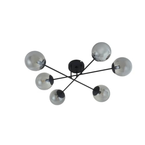 Lindby Deckenlampe Isamer (Modern) in Schwarz aus Metall (6 flammig, E14) - Deckenleuchte Lampe Wohnzimmerleuchte
