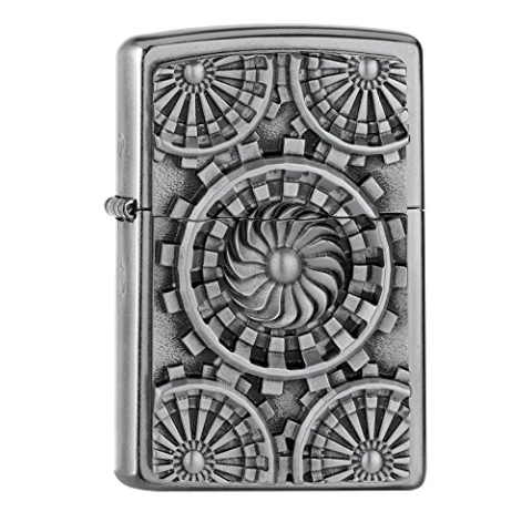 Zippo 2005354 TURBINES Benzinfeuerzeug, Messing, Edelstahloptik, 1 x 6 x 6 cm,