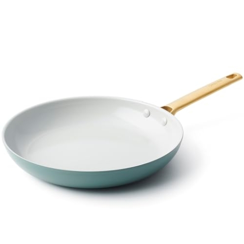 GreenPan Padova Reserve Harteloxierte Gesunde Keramische Antihaft Bratpfanne 28 cm, PFAS-frei, Induktion, Goldgriff, Spülmaschinenfest, Backofenfest, Rauchblau