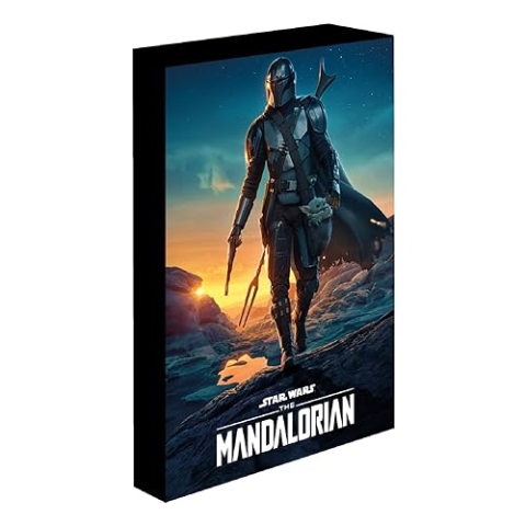 Pyramid International Star Wars Leinwandbild, Motiv: Mandalorian Nightfall, 30 x 40 cm, Leinwandbild und Star Wars Geschenke für Männer, Frauen und Kinder, offizielles Lizenzprodukt