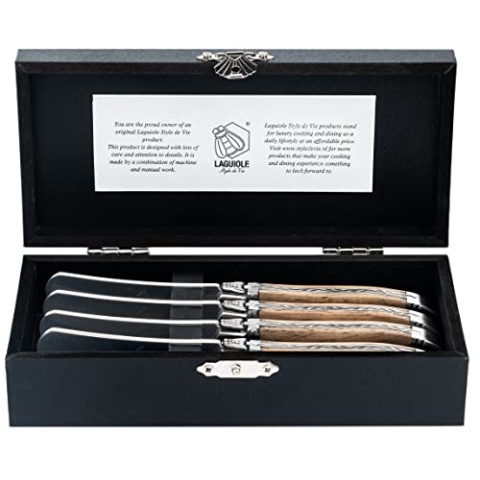 Laguiole Style de Vie Buttermesser Luxury Line, 4-teilig, Eichenholz