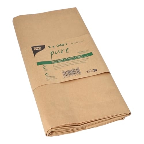 PAPSTAR 1 Karton = 10x2 Kompostsäcke, 2-lagiges Kraftpapier 240 l 115 cm x 80 cm x 35 cm braun 14189