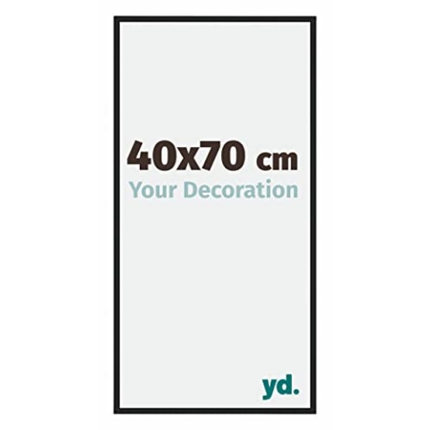 yd. Your Decoration - Bilderrahmen 40x70 cm - Schwarz Hochglanz - Bilderrahmen aus Aluminium mit Acrylglas - Antireflex - 40x70 Rahmen - Miami